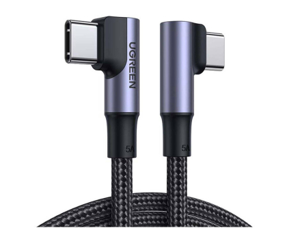 Kabel UGREEN Kabel USB-C do USB-C kątowy US335 5A 100W 1m czarny